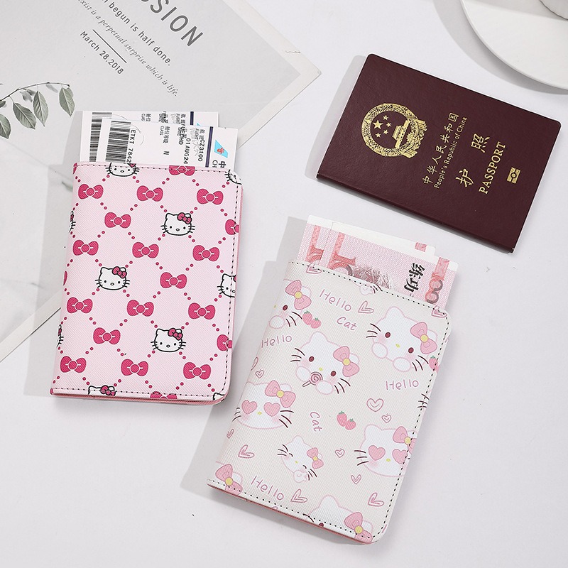 Travel Accessories India - Hello Kitty Women Passport Cover PU