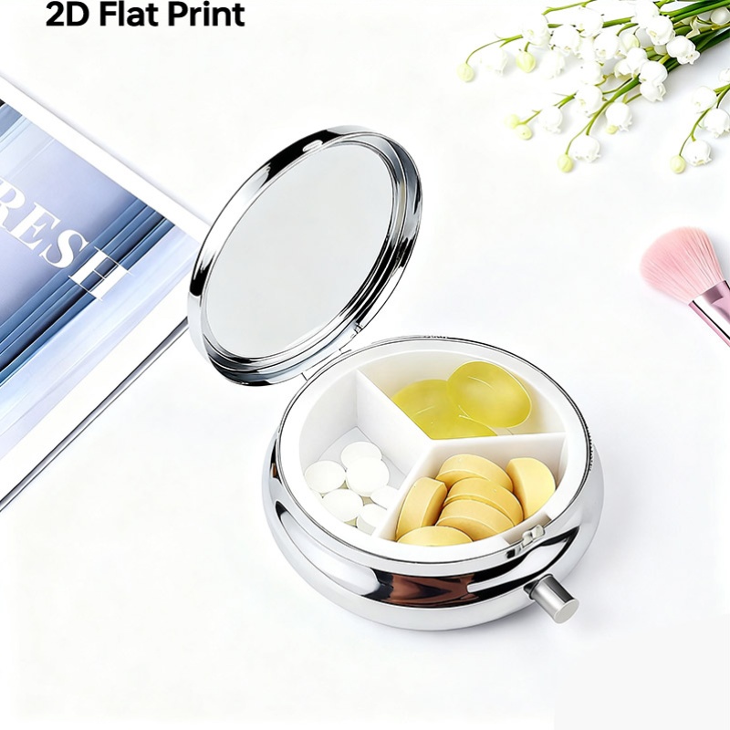 1pc flat portable round metal  - Travel Accessories As Gifts 评论和价格