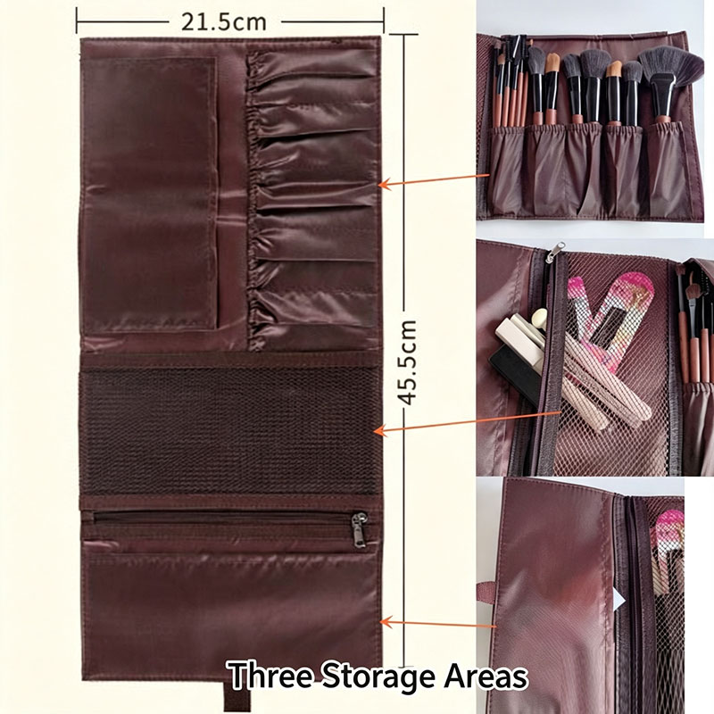 PU Leather Makeup Brush Roll B - Travel Accessories Organizer Bag 评论和价格